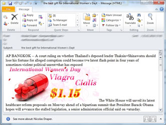 Figure 1. Spam message advertising Viagra